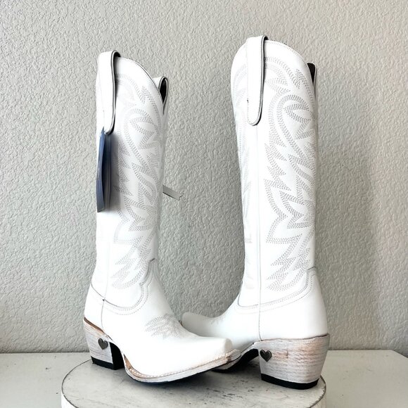 Lane MEGAN MORONEY Smokeshow Womens Cowboy Boots 5 White Western Cowgirl Tall - Picture 11 of 12
